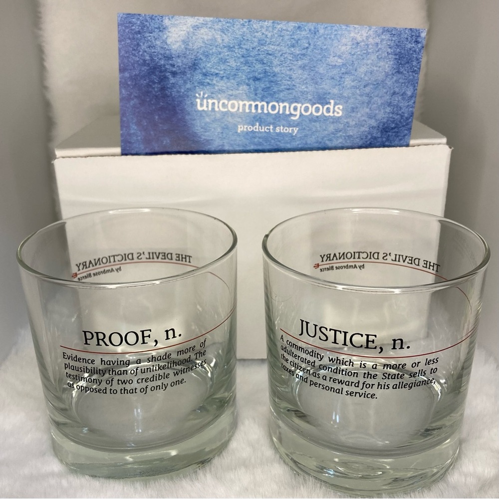 THE DEVIL’S DICTIONARY GLASSWARE SET OF TWO